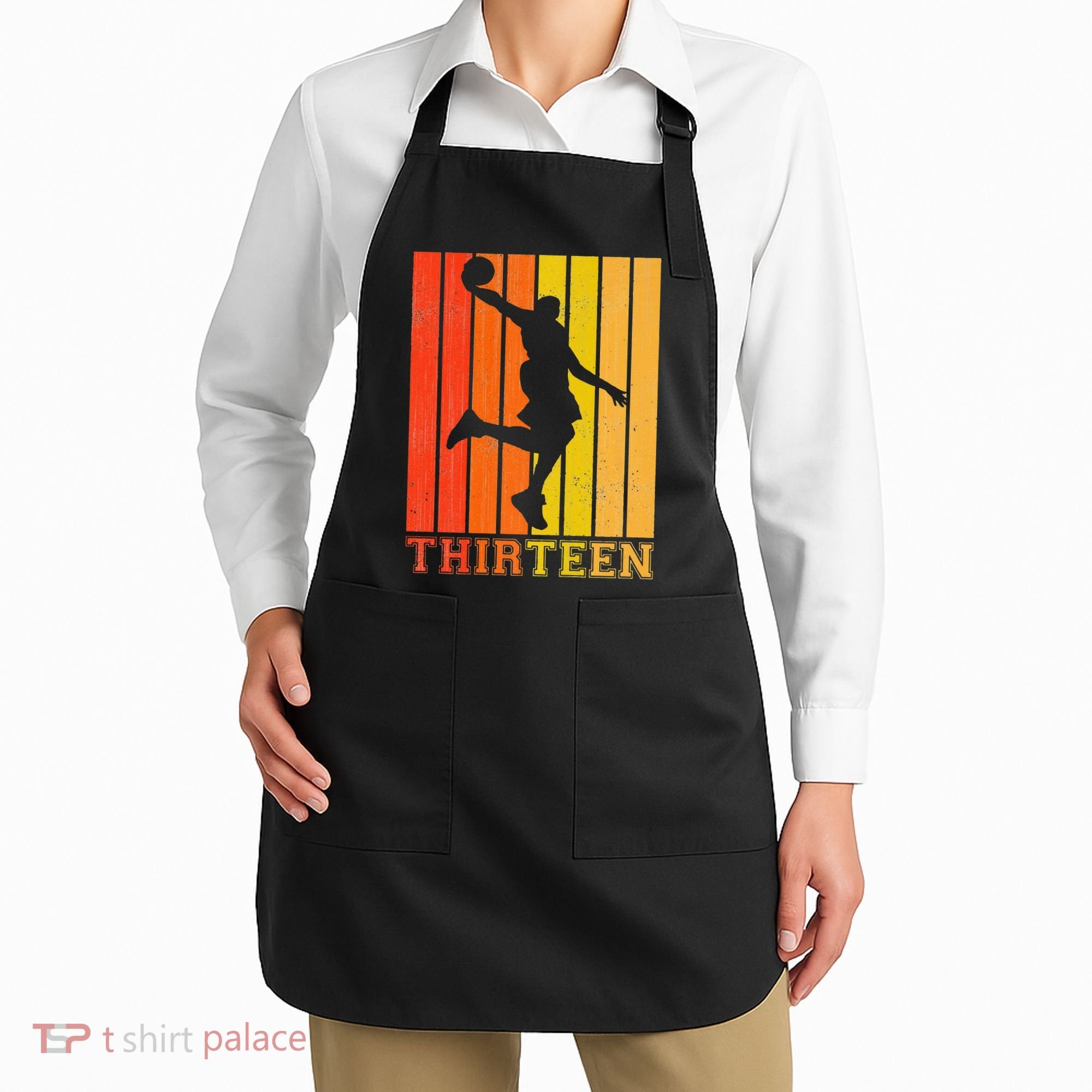 Happy 13th Birthday Decorations For Basketball Players Apron