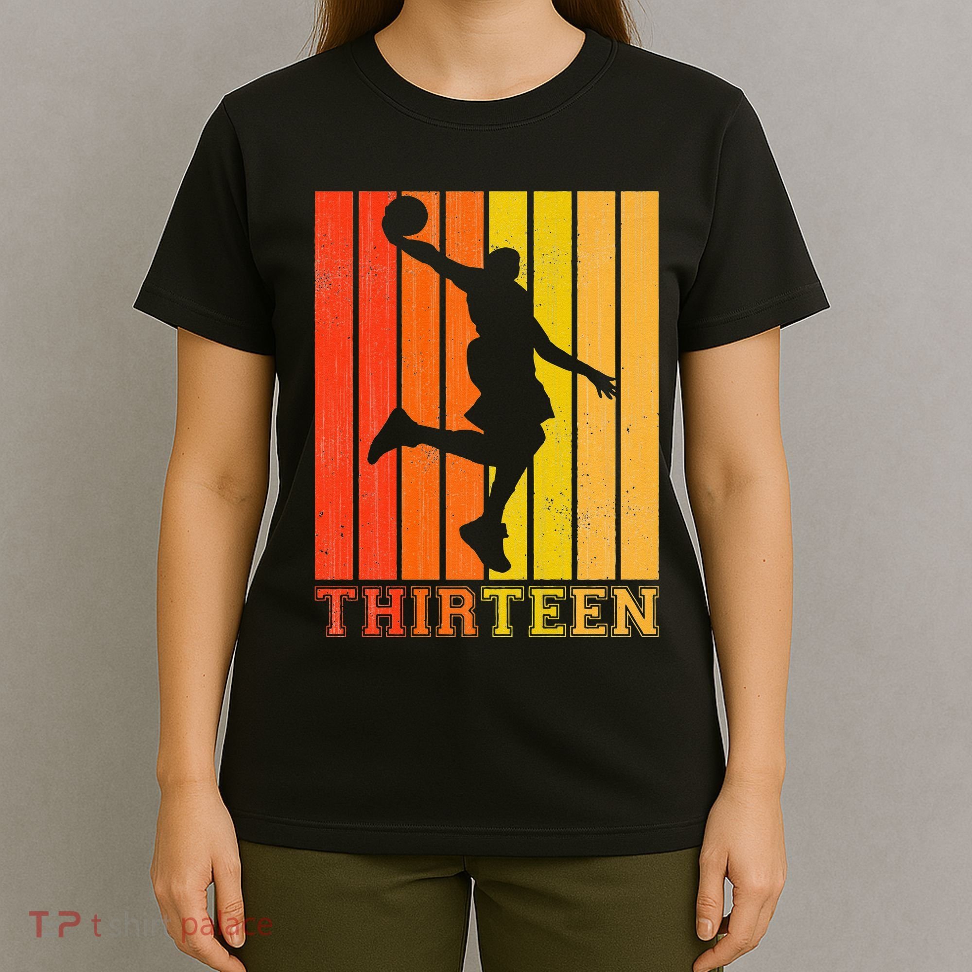 Happy 13th Birthday Decorations For Basketball Players T-Shirt