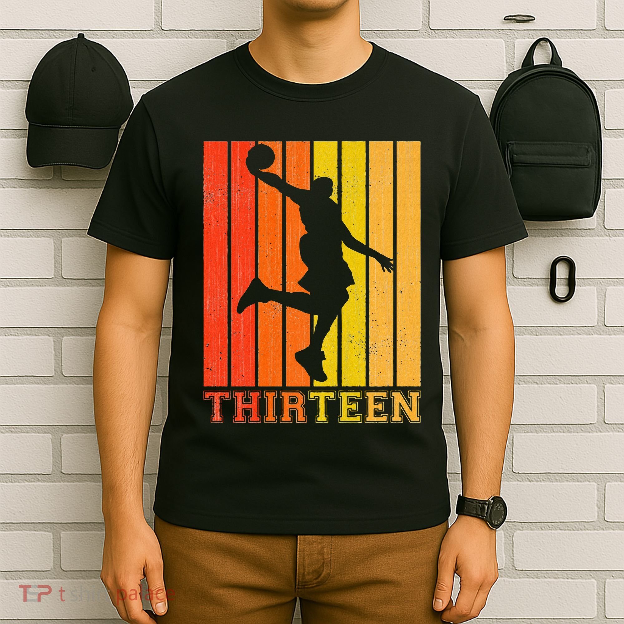 Happy 13th Birthday Decorations For Basketball Players T-Shirt