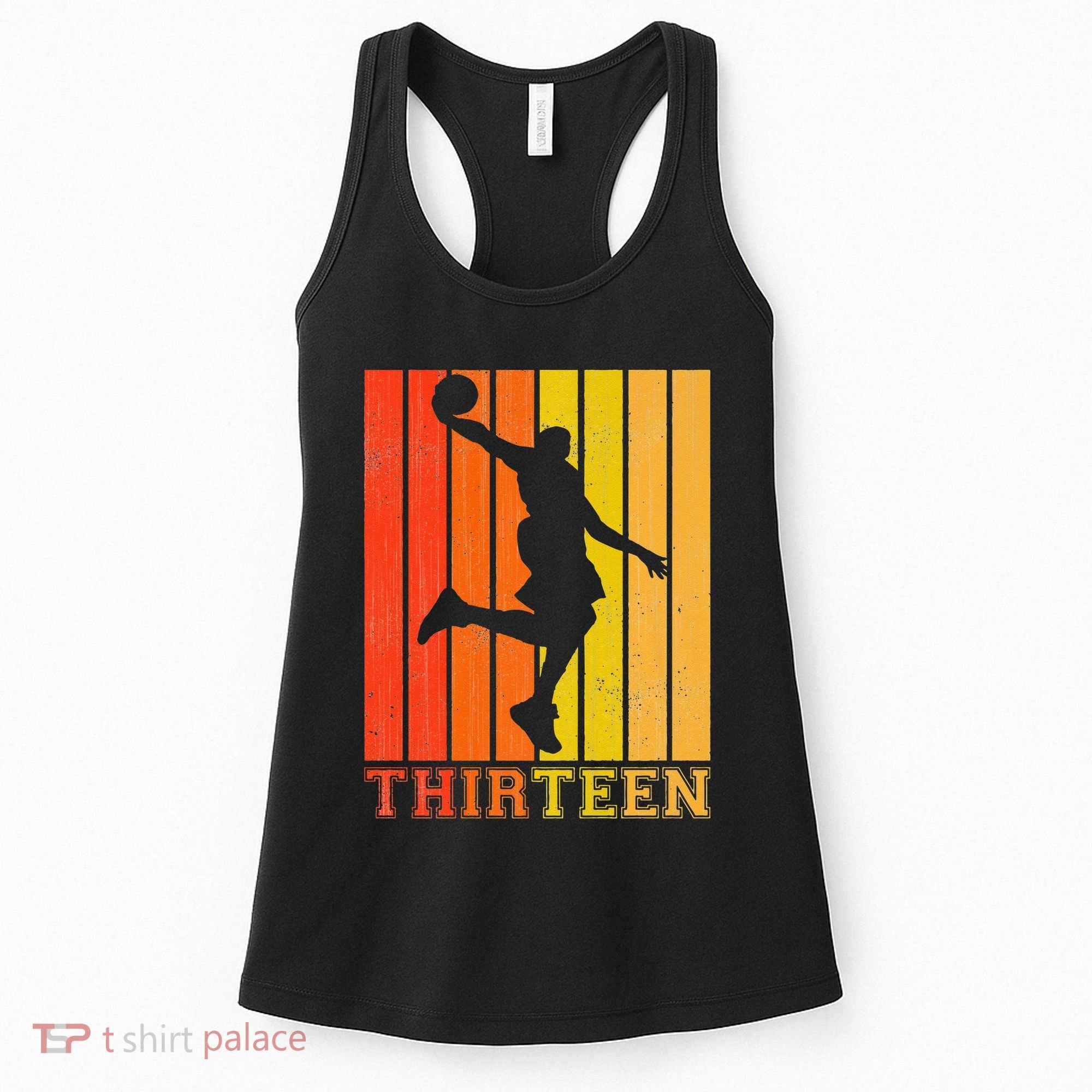 Happy 13th Birthday Decorations For Basketball Players Women's Tank Top