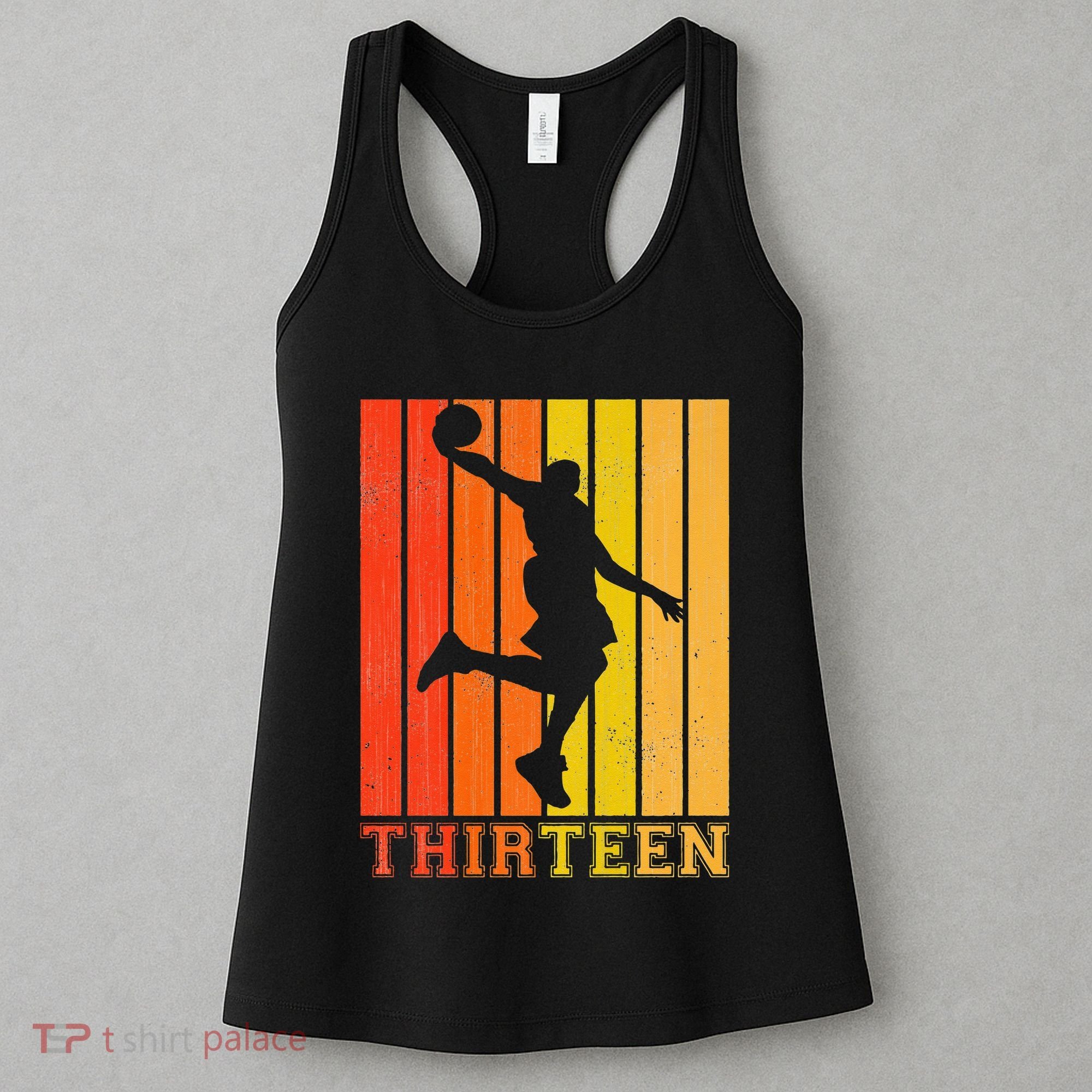 Happy 13th Birthday Decorations For Basketball Players Women's Tank Top