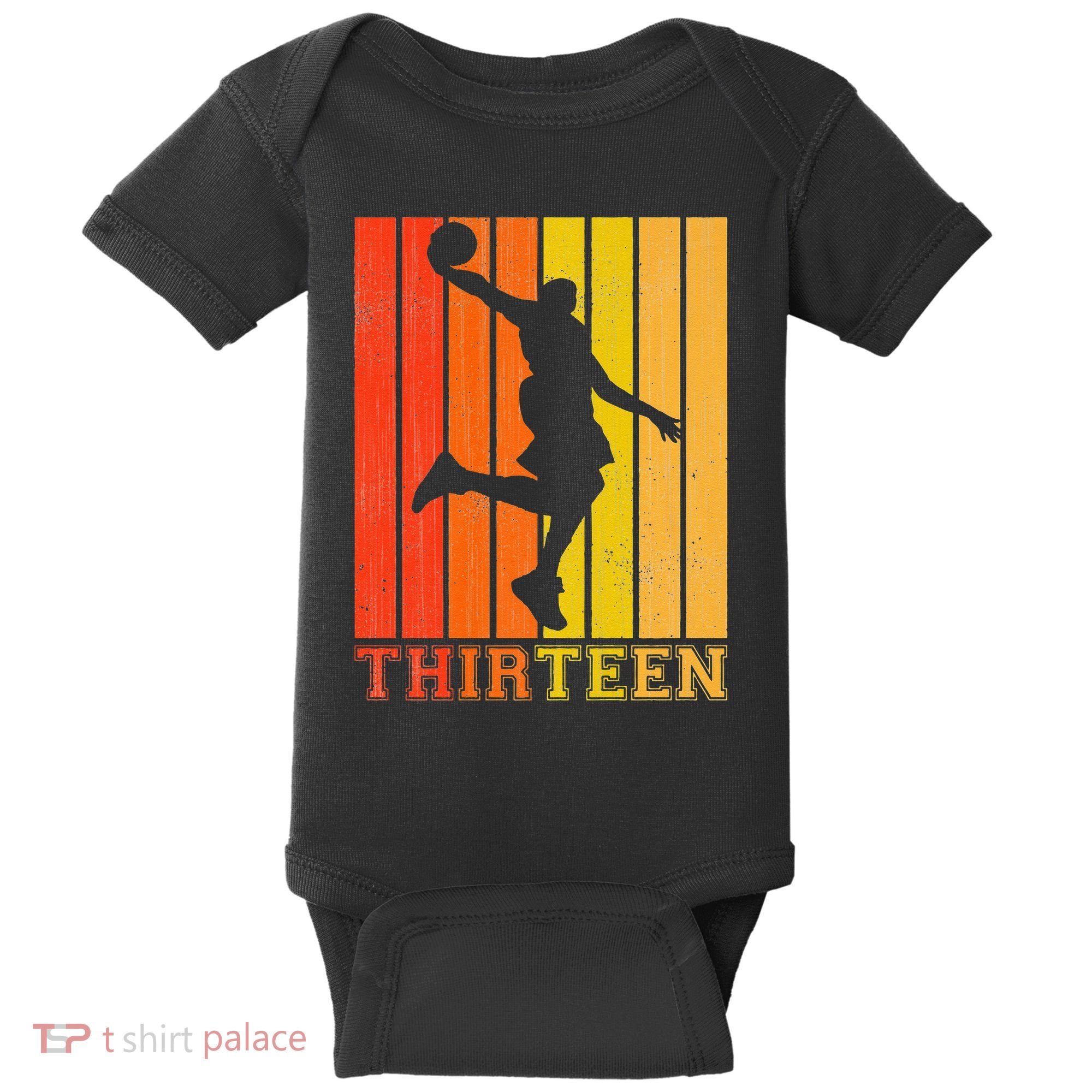Happy 13th Birthday Decorations For Basketball Players Baby Bodysuit