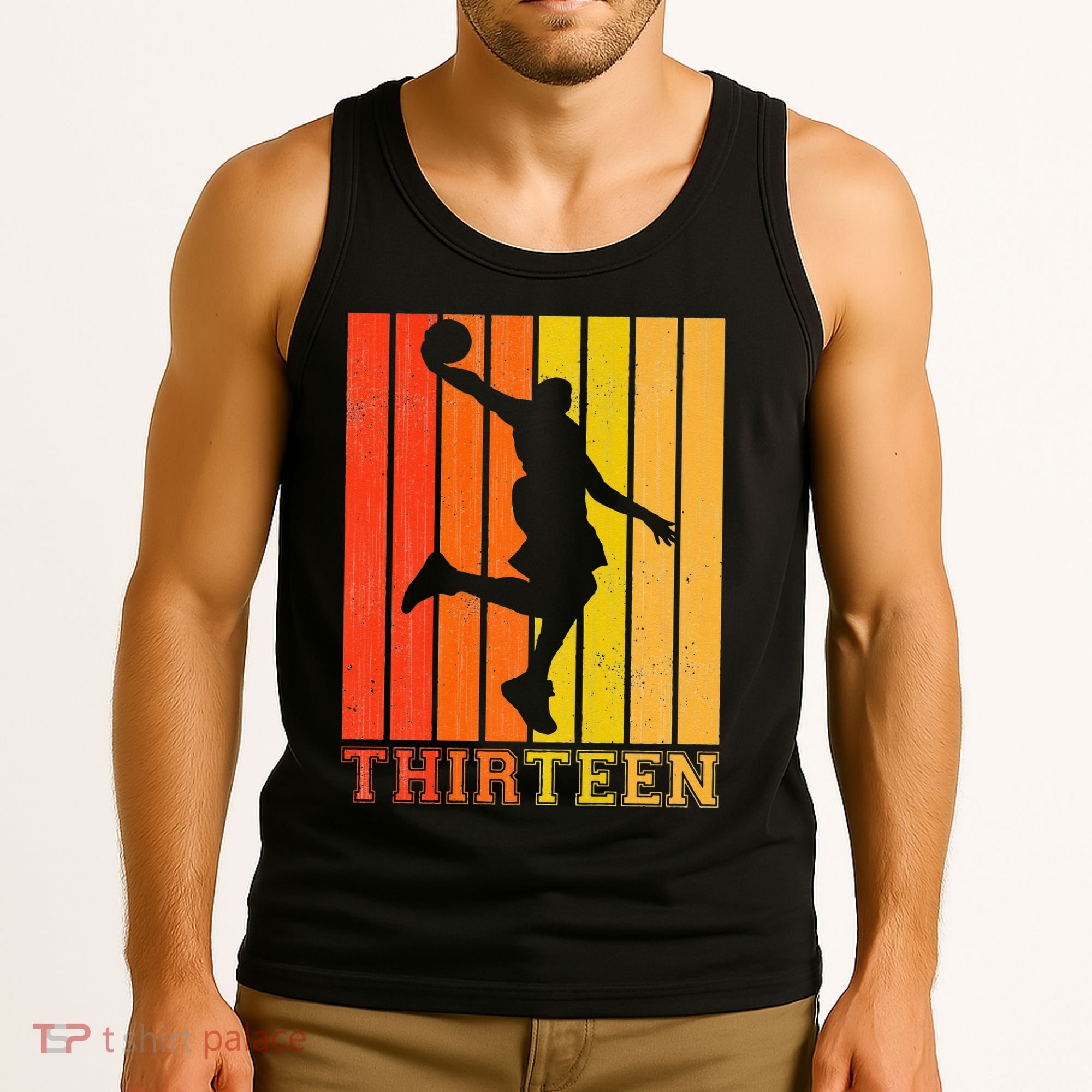 Happy 13th Birthday Decorations For Basketball Players Tank Top