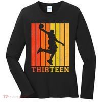 Happy 13th Birthday Decorations For Basketball Players Women's Long Sleeve Shirt thumb 0