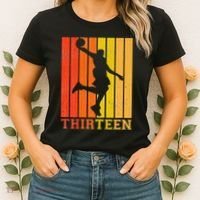 Happy 13th Birthday Decorations For Basketball Players Women's T-Shirt thumb 2