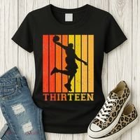 Happy 13th Birthday Decorations For Basketball Players Women's T-Shirt thumb 3