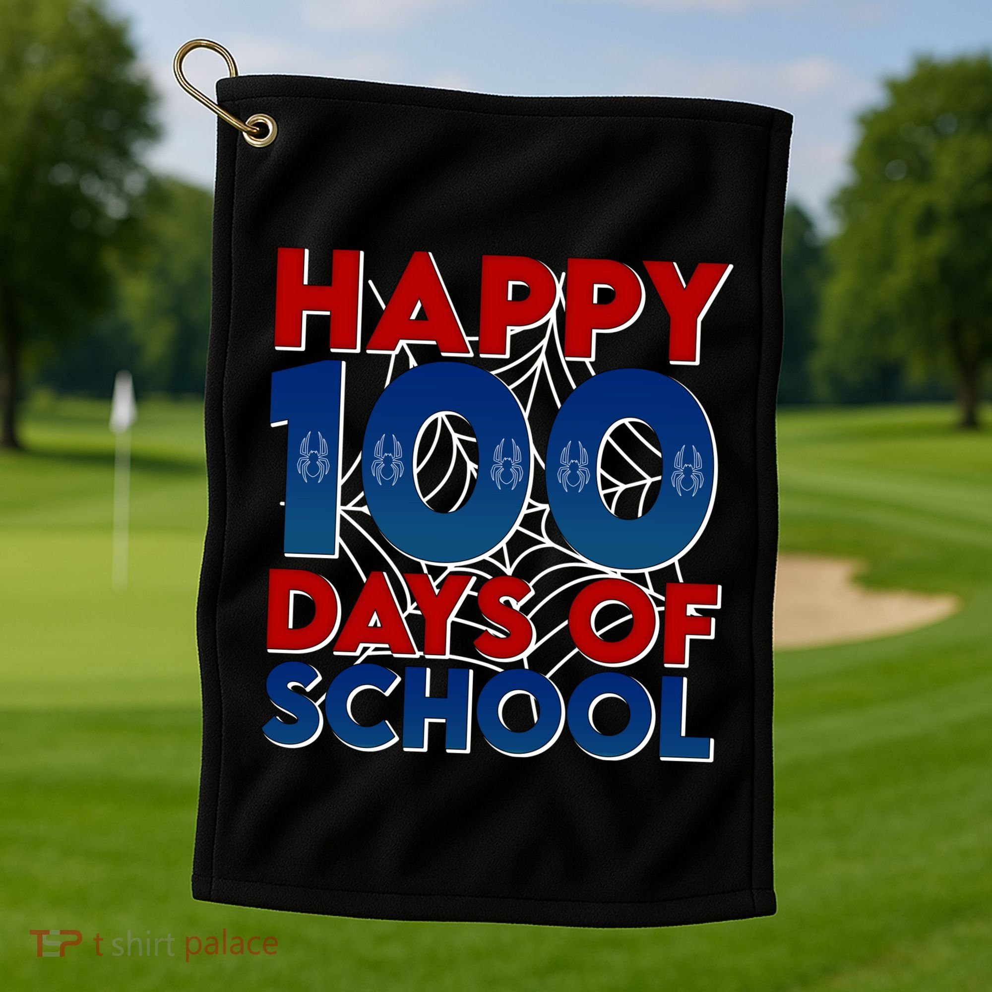 Happy 100 Days Of School Cute Superhero Golf Towel
