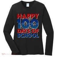 Happy 100 Days Of School Cute Superhero Women's Long Sleeve Shirt thumb 0