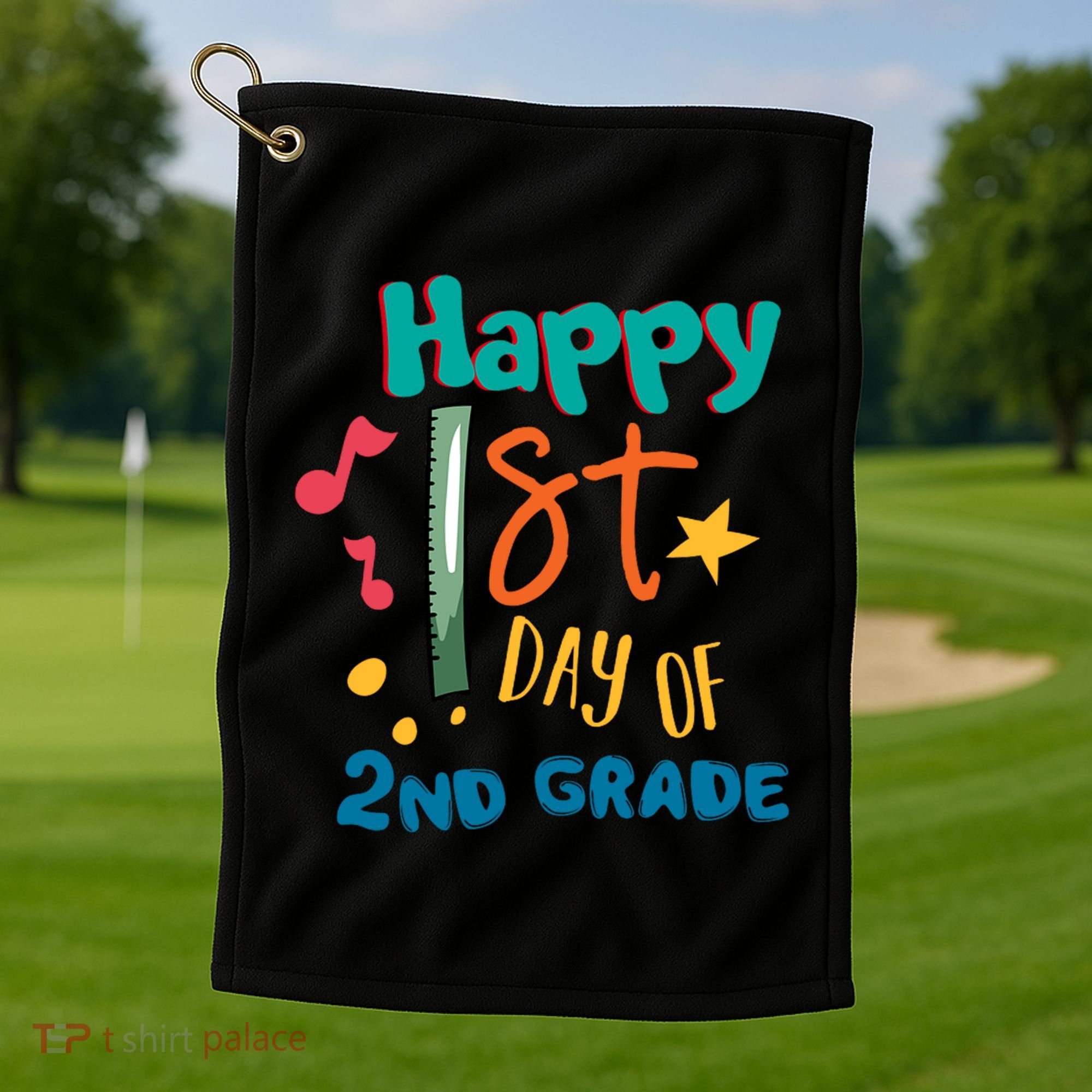 Happy 1st Day Of 2nd Grade Back To School Golf Towel