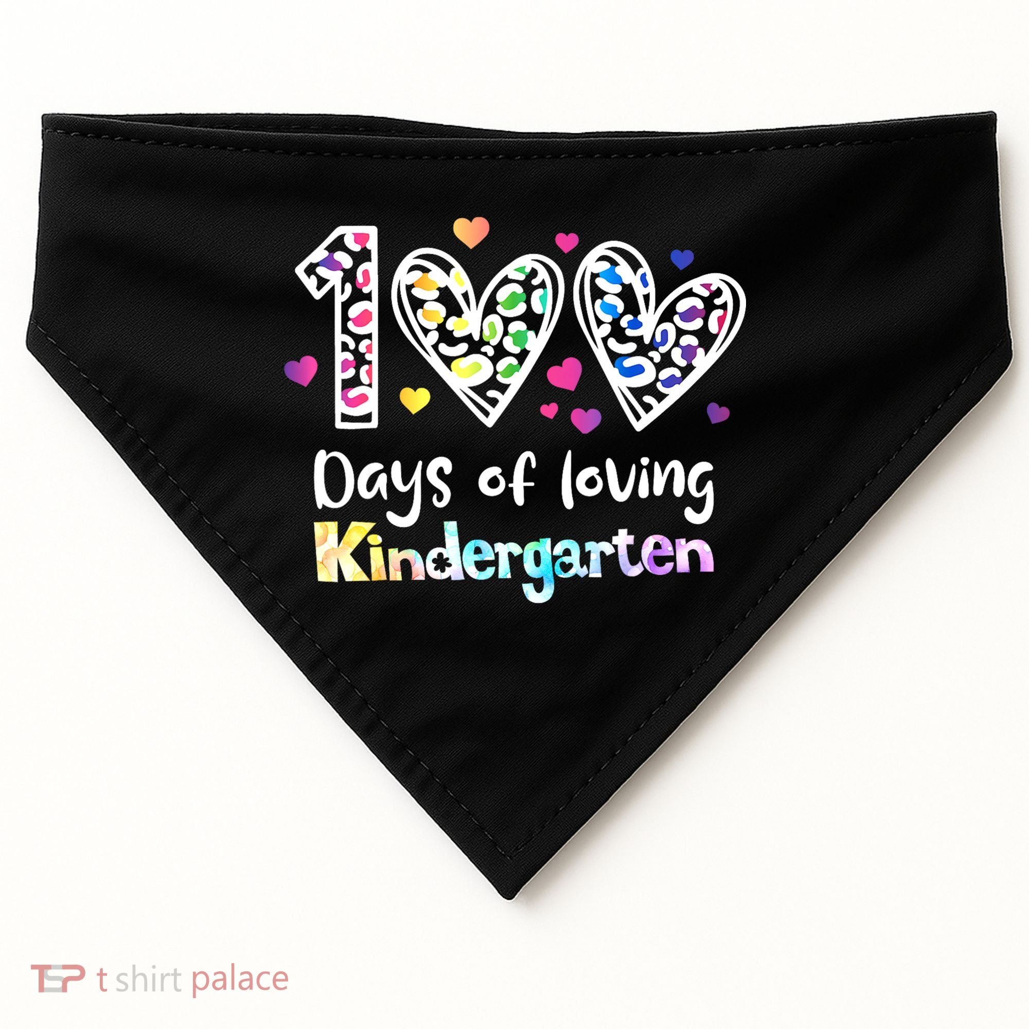 Happy 100th Day Of Kindergarten Teachers 100 Days USA-Made Doggie Bandana