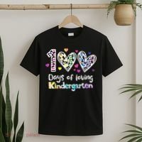Happy 100th Day Of Kindergarten Teachers 100 Days T-Shirt thumb 2