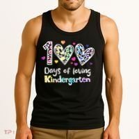 Happy 100th Day Of Kindergarten Teachers 100 Days Tank Top thumb 3