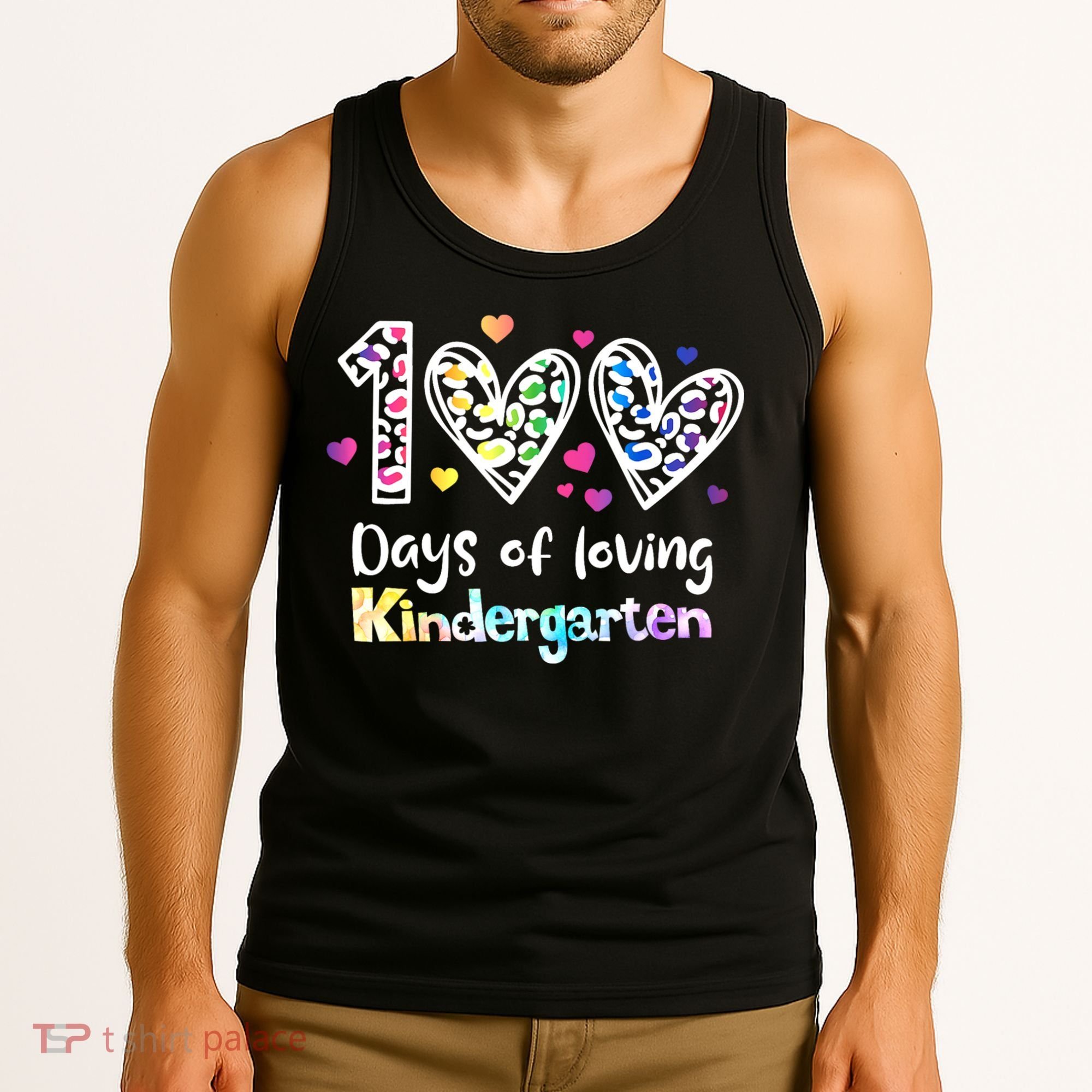 Happy 100th Day Of Kindergarten Teachers 100 Days Tank Top
