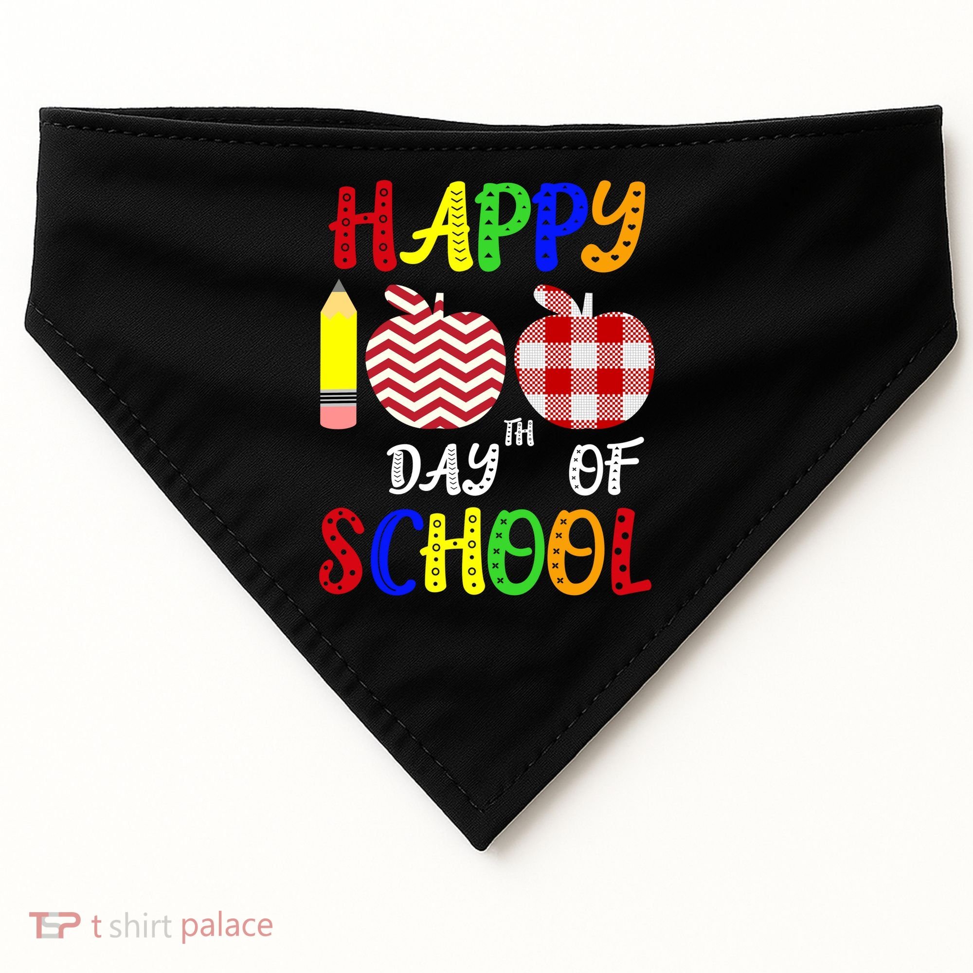 Happy 100th Day Of School USA-Made Doggie Bandana
