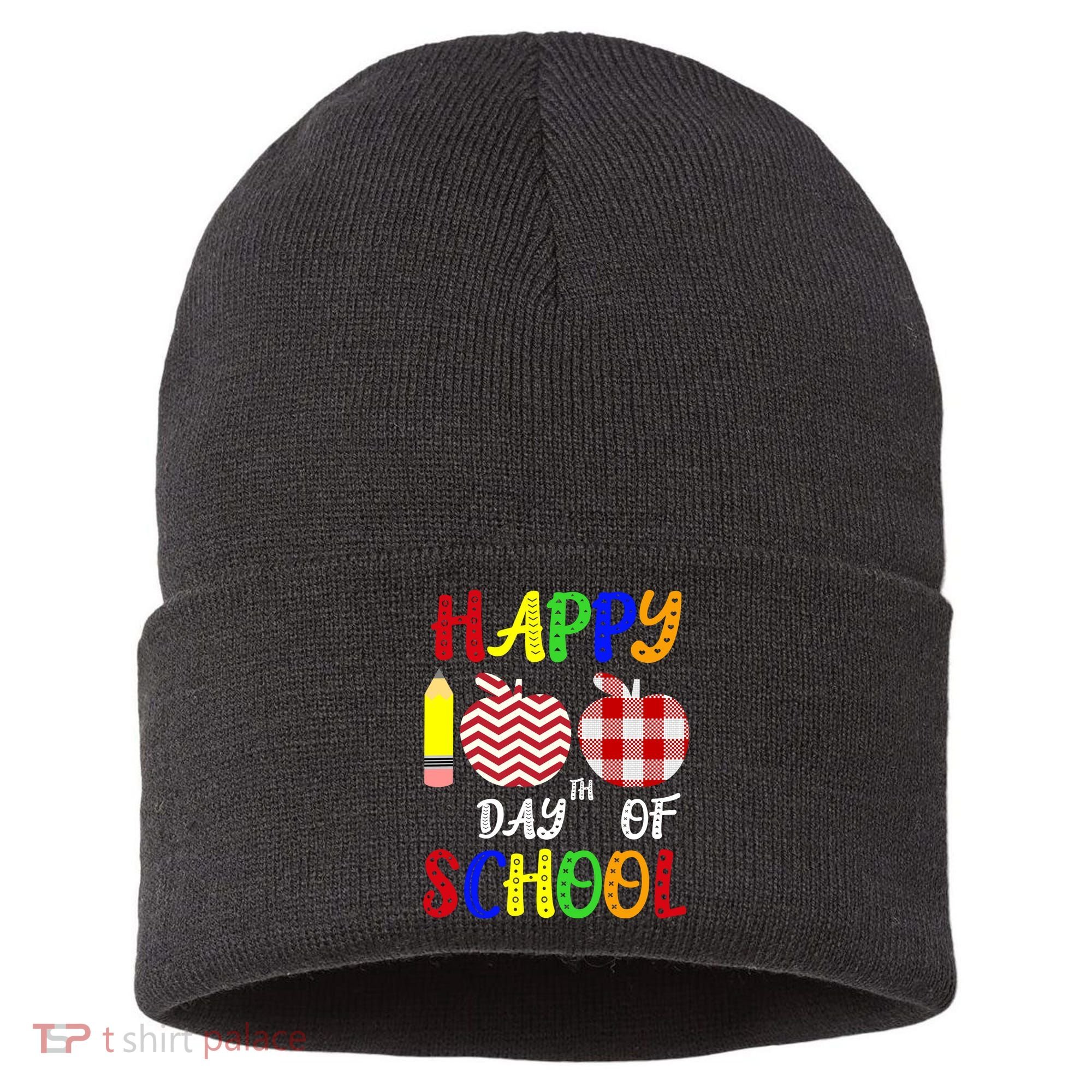 Happy 100th Day Of School Sustainable Knit Beanie