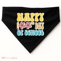 Happy 100th Day Of School Cute Retro Flower USA-Made Doggie Bandana thumb 0