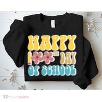 Happy 100th Day Of School Cute Retro Flower Sweatshirt thumb 2