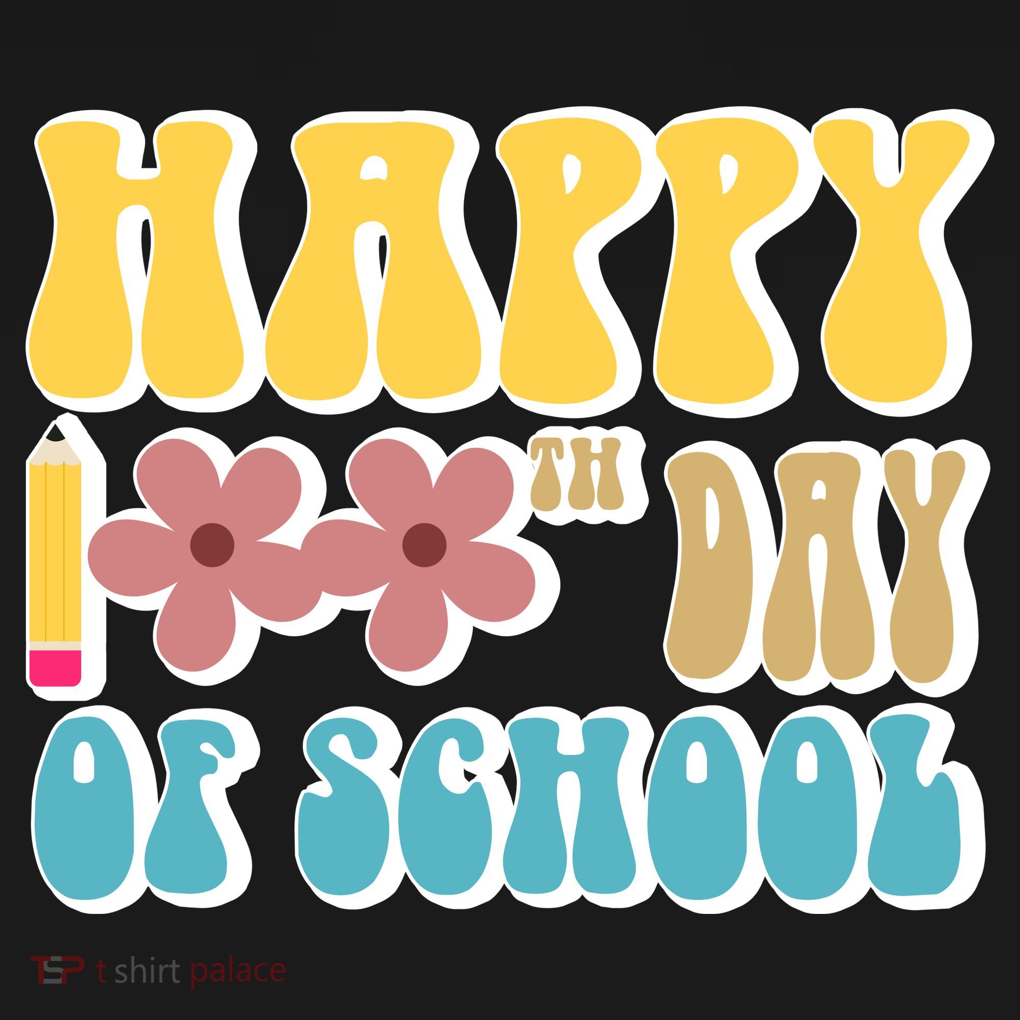 Happy 100th Day Of School Cute Retro Flower Bucket Hat