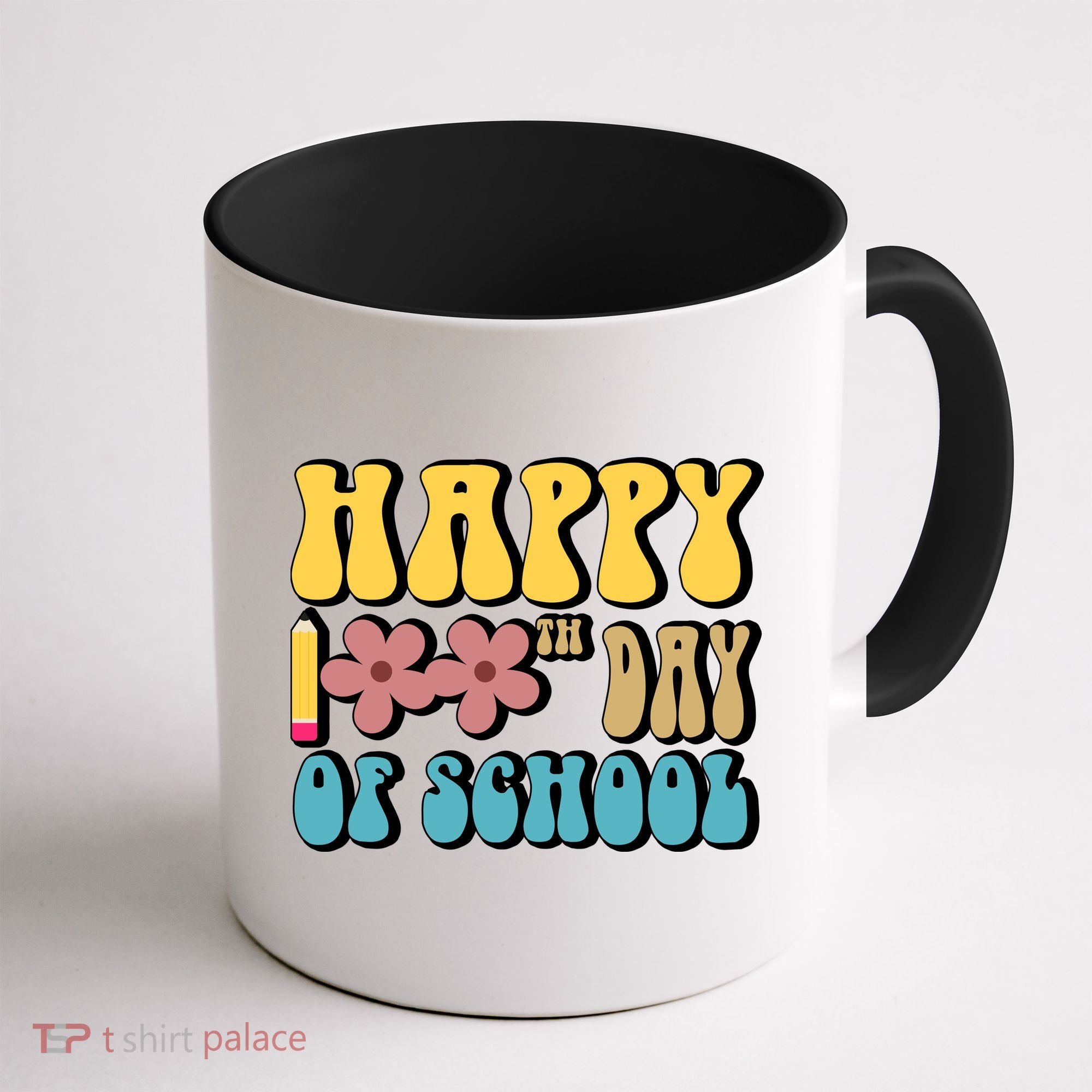 Happy 100th Day Of School Cute Retro Flower Coffee Mug