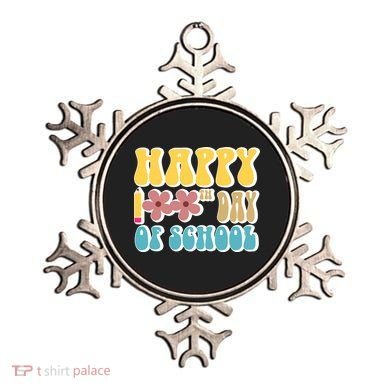 Happy 100th Day Of School Cute Retro Flower Ornament