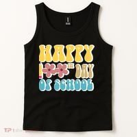 Happy 100th Day Of School Cute Retro Flower Tank Top thumb 2