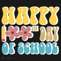 Happy 100th Day Of School Cute Retro Flower Tank Top thumb 6