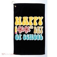 Happy 100th Day Of School Cute Retro Flower Golf Towel thumb 0