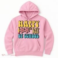 Happy 100th Day Of School Cute Retro Flower Hoodie thumb 0
