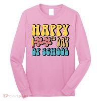 Happy 100th Day Of School Cute Retro Flower Long Sleeve Shirt thumb 0