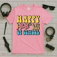 Happy 100th Day Of School Cute Retro Flower T-Shirt thumb 5