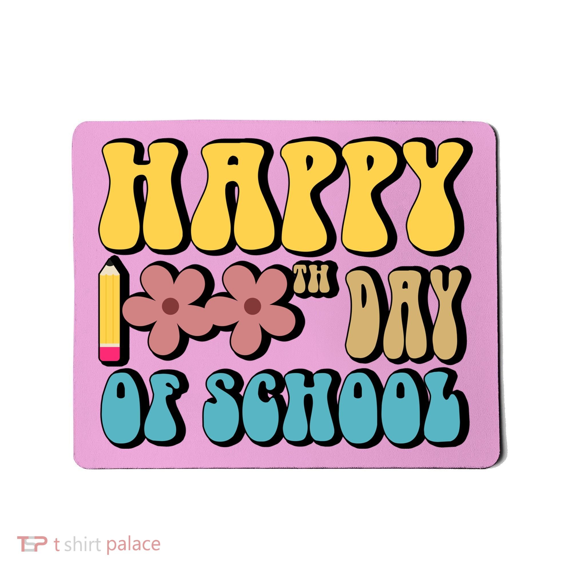 Happy 100th Day Of School Cute Retro Flower Mousepad