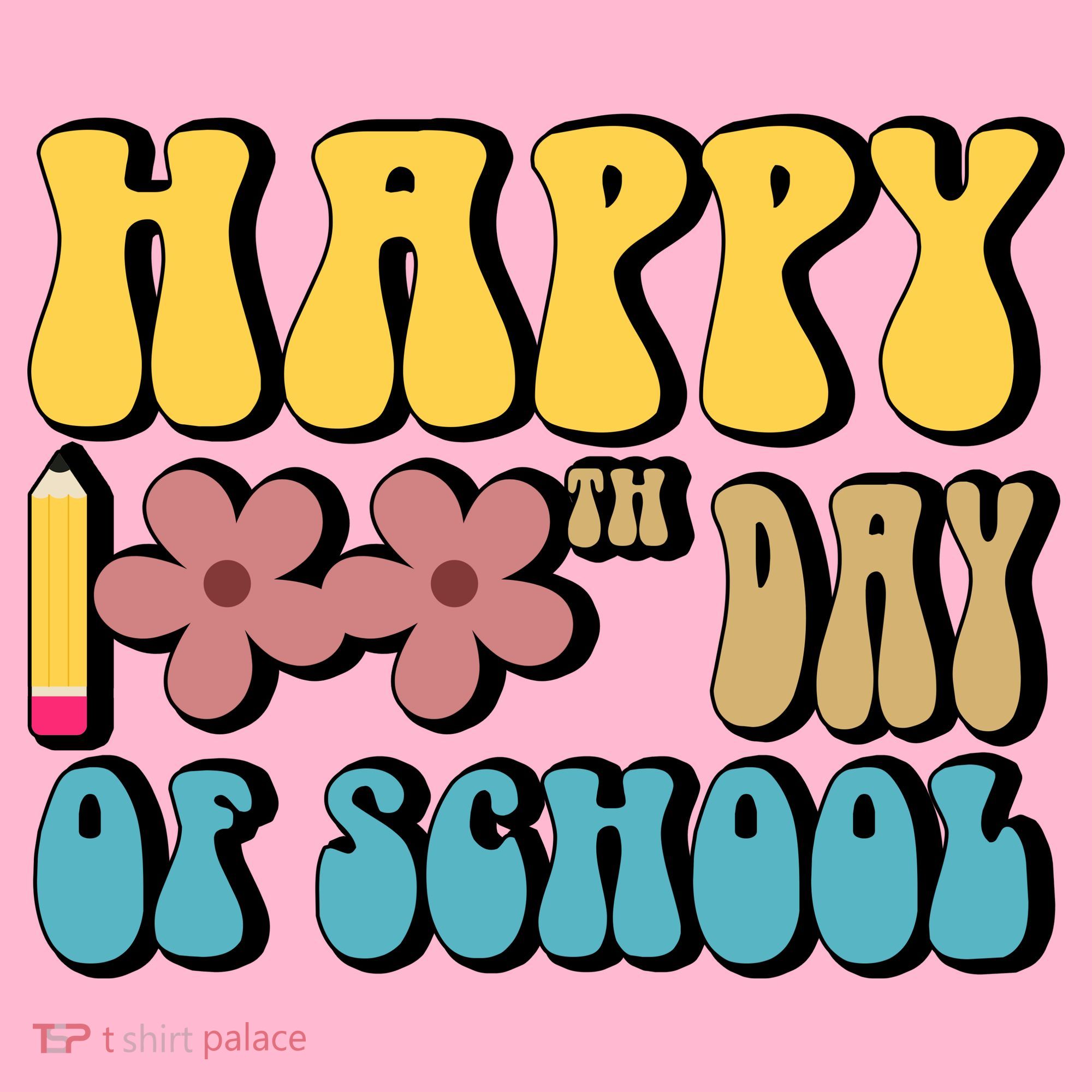 Happy 100th Day Of School Cute Retro Flower Visor