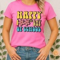 Happy 100th Day Of School Cute Retro Flower Women's T-Shirt thumb 2