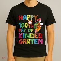 Happy 100 Days Kindergarten School Teacher Student 100th Day T-Shirt thumb 3