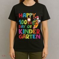 Happy 100 Days Kindergarten School Teacher Student 100th Day T-Shirt thumb 4