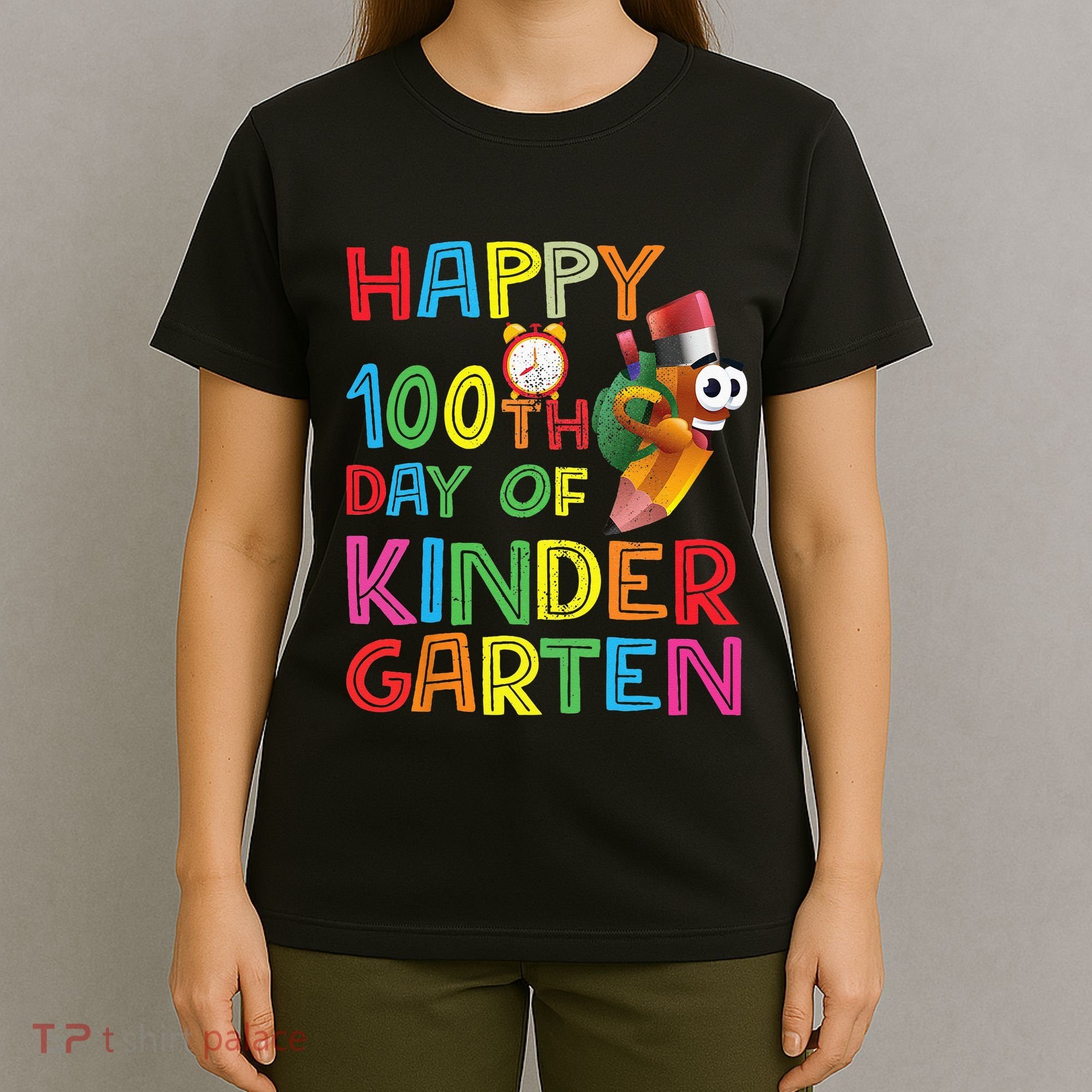 Happy 100 Days Kindergarten School Teacher Student 100th Day T-Shirt
