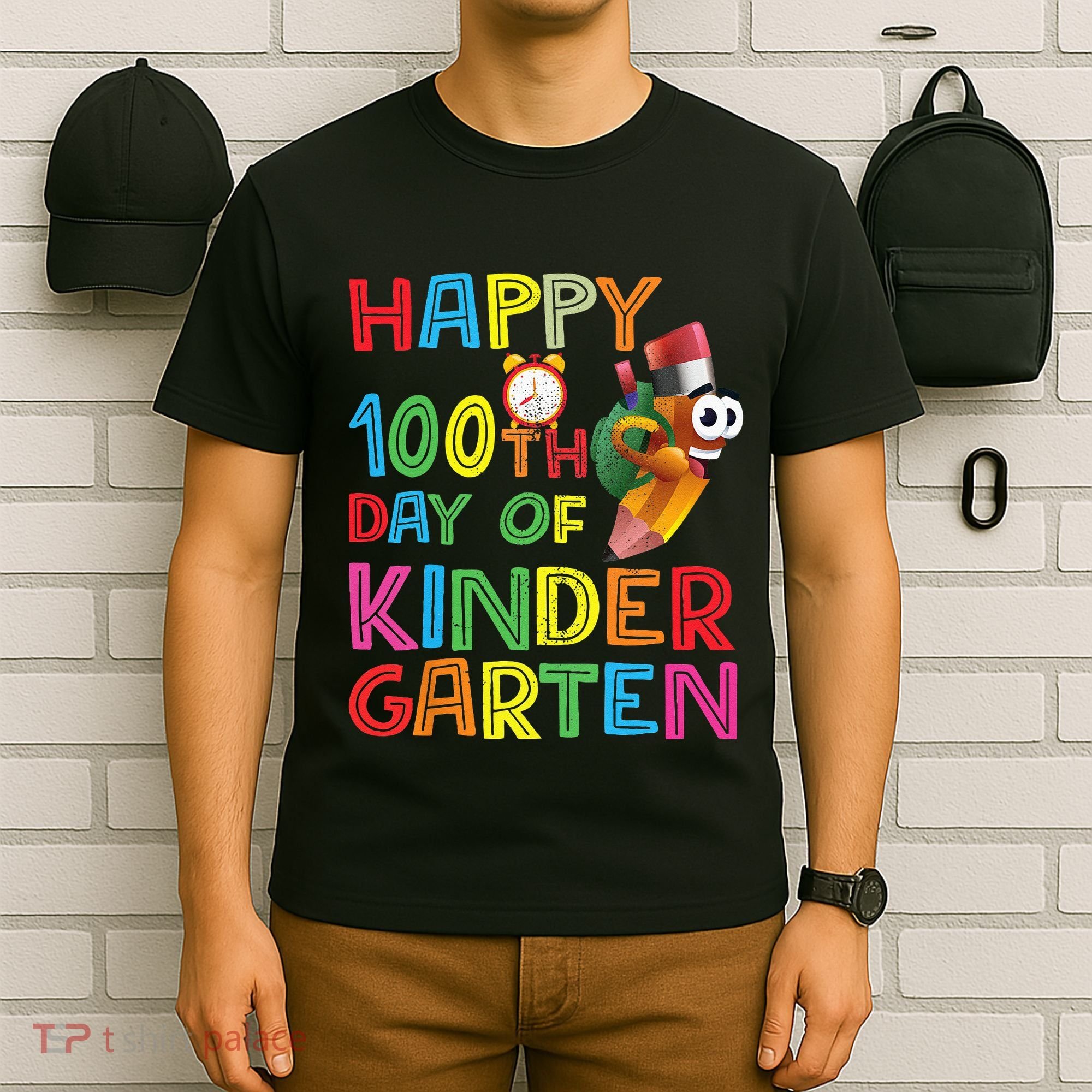 Happy 100 Days Kindergarten School Teacher Student 100th Day T-Shirt