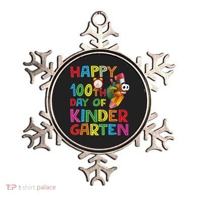 Happy 100 Days Kindergarten School Teacher Student 100th Day Ornament