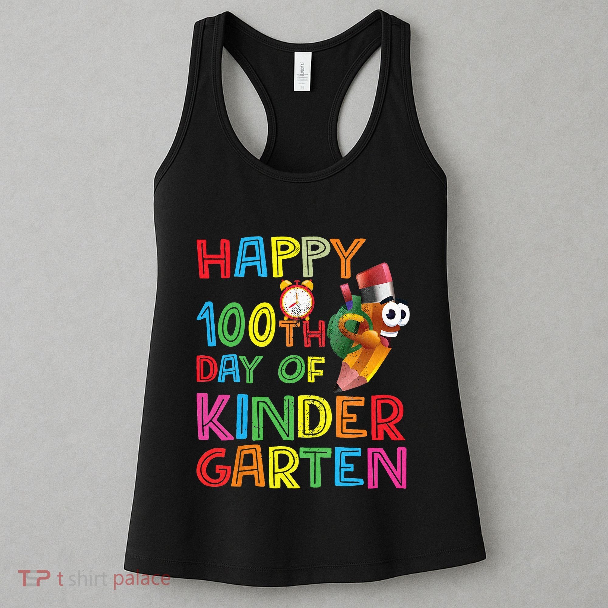 Happy 100 Days Kindergarten School Teacher Student 100th Day Women's Tank Top