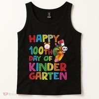 Happy 100 Days Kindergarten School Teacher Student 100th Day Tank Top thumb 2