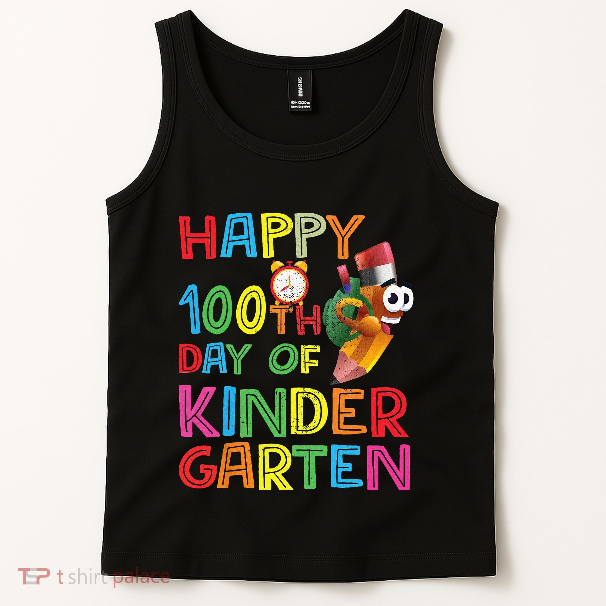 Happy 100 Days Kindergarten School Teacher Student 100th Day Tank Top