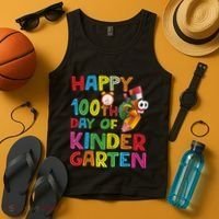 Happy 100 Days Kindergarten School Teacher Student 100th Day Tank Top thumb 4
