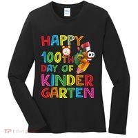Happy 100 Days Kindergarten School Teacher Student 100th Day Women's Long Sleeve Shirt thumb 0