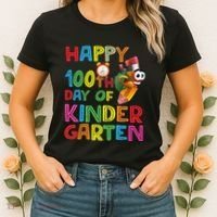 Happy 100 Days Kindergarten School Teacher Student 100th Day Women's T-Shirt thumb 2