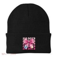 Happy 100 Days Of School Pencil Coquette Bow Teacher Gift Beanie thumb 0