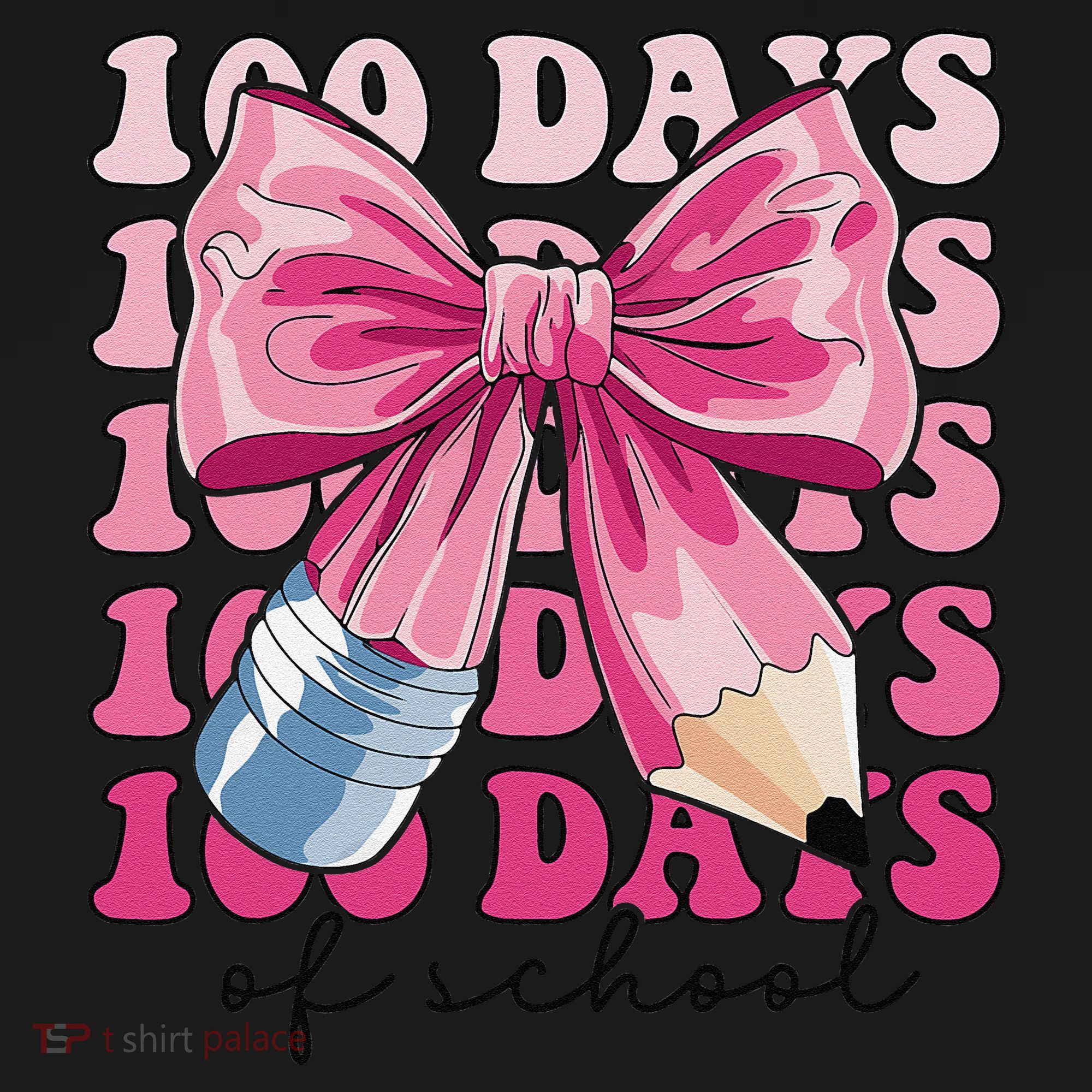 Happy 100 Days Of School Pencil Coquette Bow Teacher Gift Women's Hoodie