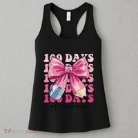 Happy 100 Days Of School Pencil Coquette Bow Teacher Gift Women's Tank Top thumb 3