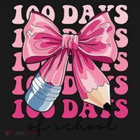 Happy 100 Days Of School Pencil Coquette Bow Teacher Gift Women's Tank Top thumb 5