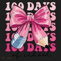 Happy 100 Days Of School Pencil Coquette Bow Teacher Gift Hat thumb 2