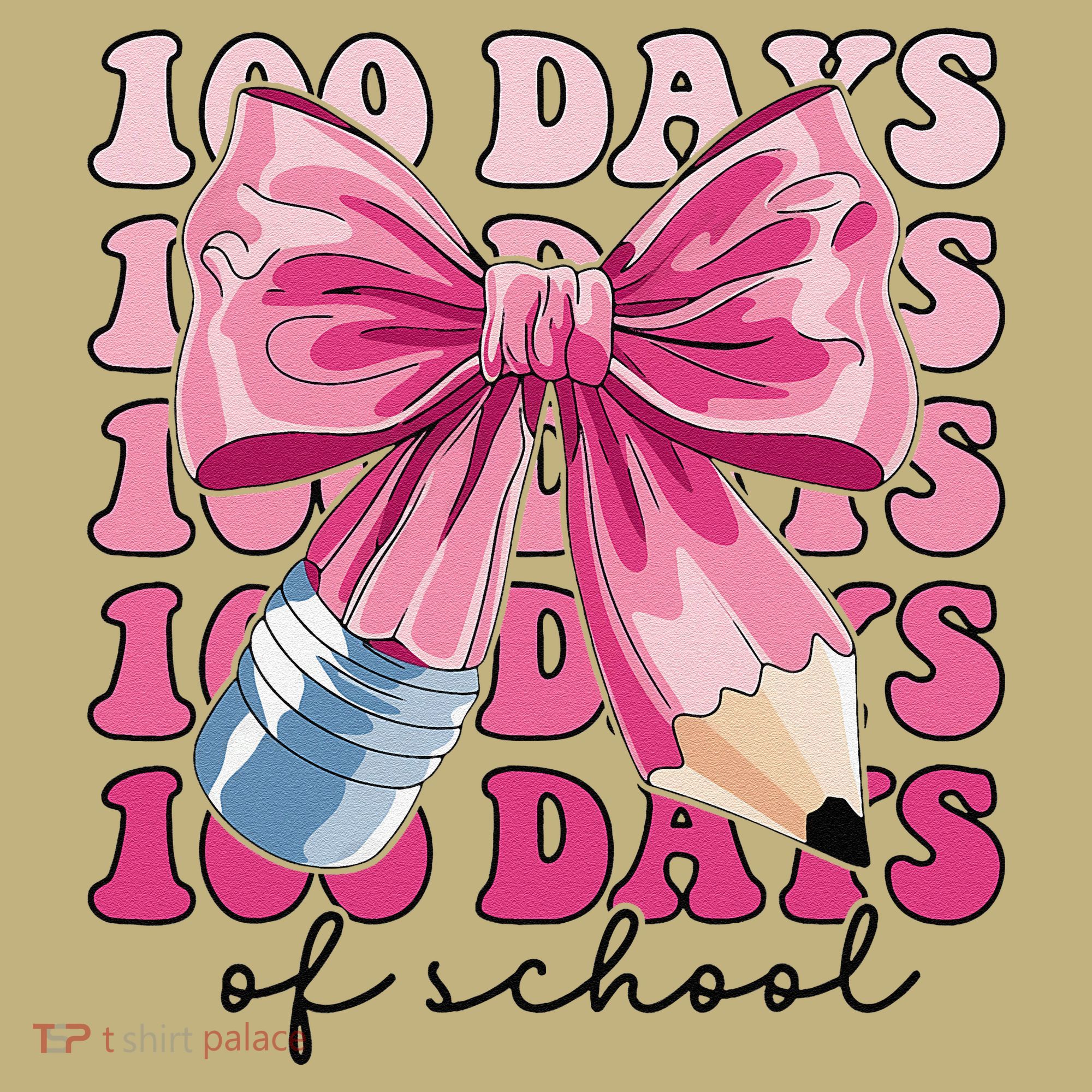 Happy 100 Days Of School Pencil Coquette Bow Teacher Gift Hoodie